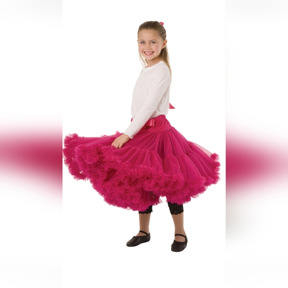 DANCE Pink Gym TUTU PUPPET WORKSHOP Barbie Rose Satin Elastic Tulle Slip Skirt S - Picture 5 of 16